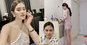 พ่อเลี้ยงของเธอบดขยี้ลูกสาวของเธอเมื่อเธอทำความสะอาดบ้าน