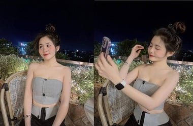 ผมสีน้ำตาลของเธอน่าดึงดูดมาก